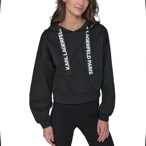 Karl Lagerfeld ParisWomen's Karl Logo String Hoodie Black